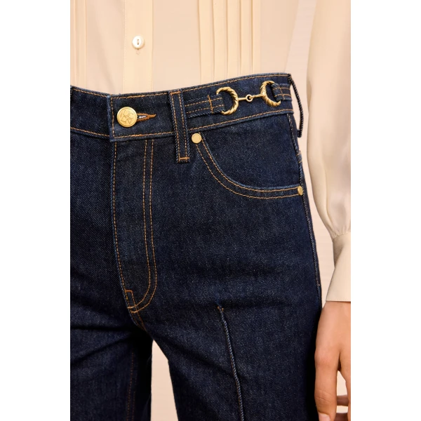 Ulla Johnson The Agatha Straight Leg Pintuck Jean in Tigris, view 4