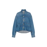 Ulla Johnson The Arquette Denim Peplum Jacket in Danube
