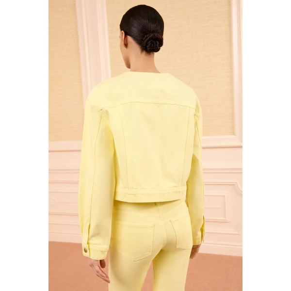 Ulla Johnson The Briar Collarless Denim Jacket in Chantilly, view 5