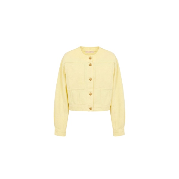 Ulla Johnson The Briar Collarless Denim Jacket in Chantilly