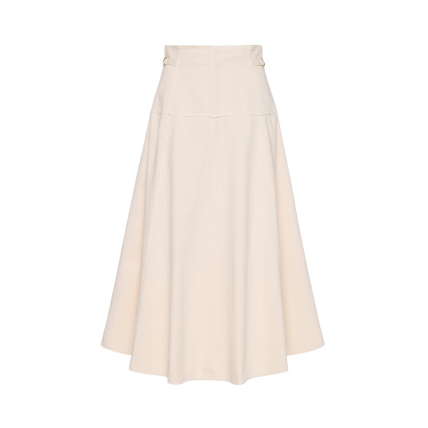 Ulla Johnson The Brigette Denim Midi Skirt in Cowrie