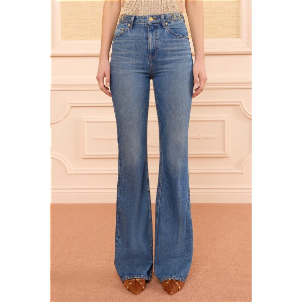 Ulla Johnson The Colette Straight Leg Jean in Danube, view 3
