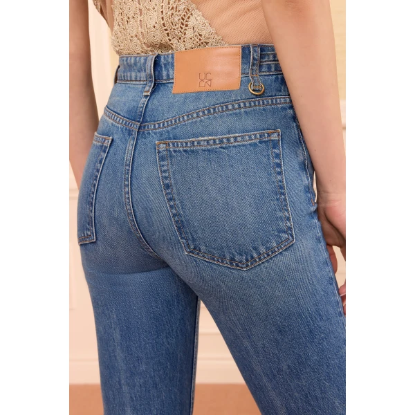 Ulla Johnson The Colette Straight Leg Jean in Danube, view 5