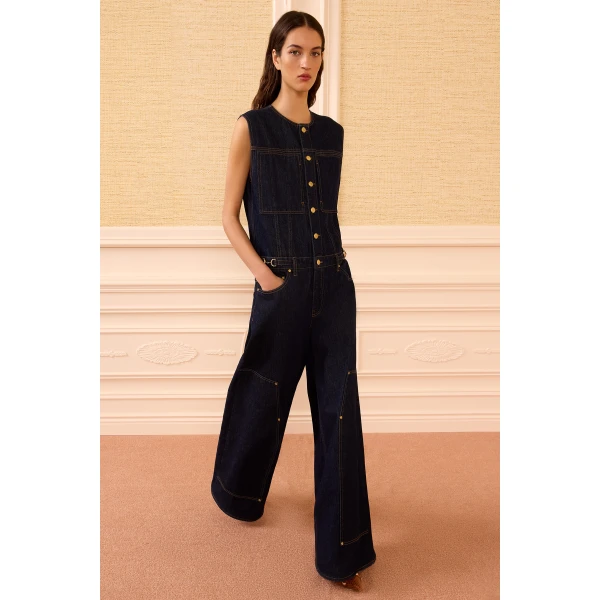 Ulla Johnson The Esme Denim Jumpsuit in Tigris, view 4