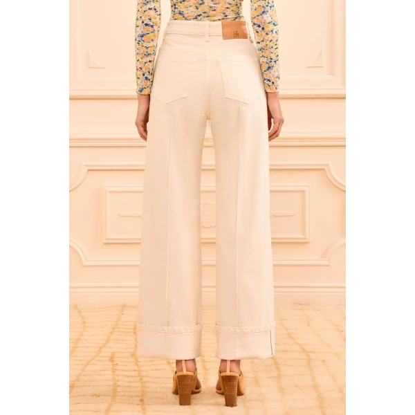 Ulla Johnson The Genevieve Stretch Pintuck Jean in Cowrie, view 6