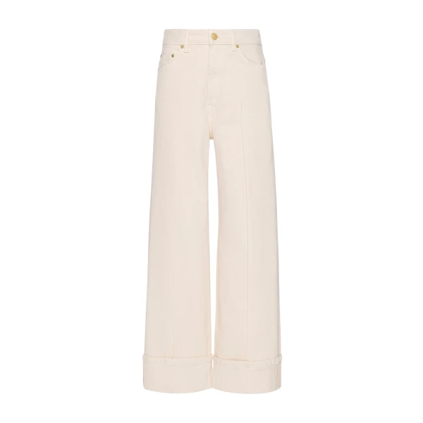 Ulla Johnson The Genevieve Stretch Pintuck Jean in Cowrie