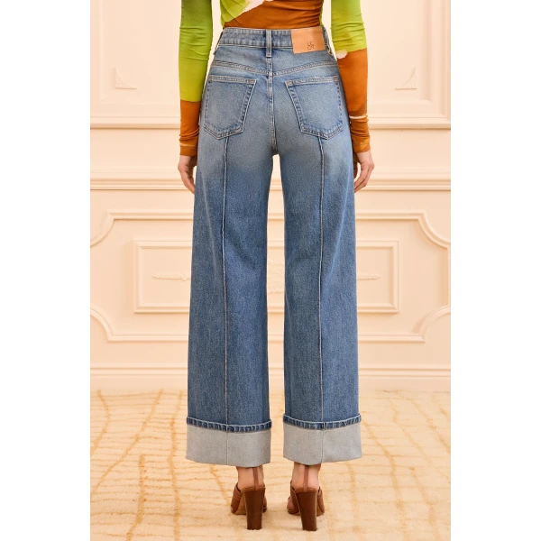 Ulla Johnson The Genevieve Stretch Pintuck Jean in Danube, view 6