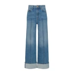 Ulla Johnson The Genevieve Stretch Pintuck Jean in Danube