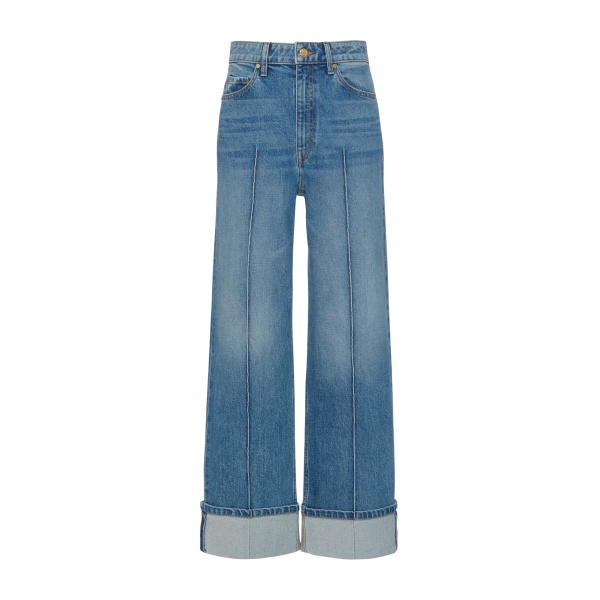 Ulla Johnson The Genevieve Stretch Pintuck Jean in Danube