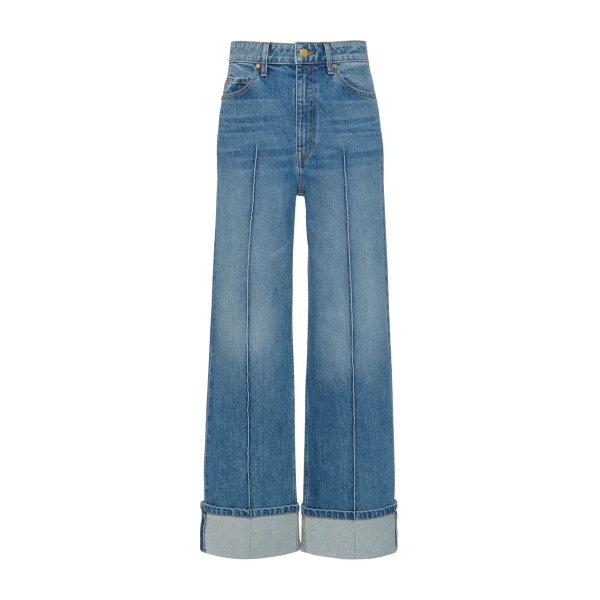 Ulla Johnson The Genevieve Stretch Pintuck Jean in Danube