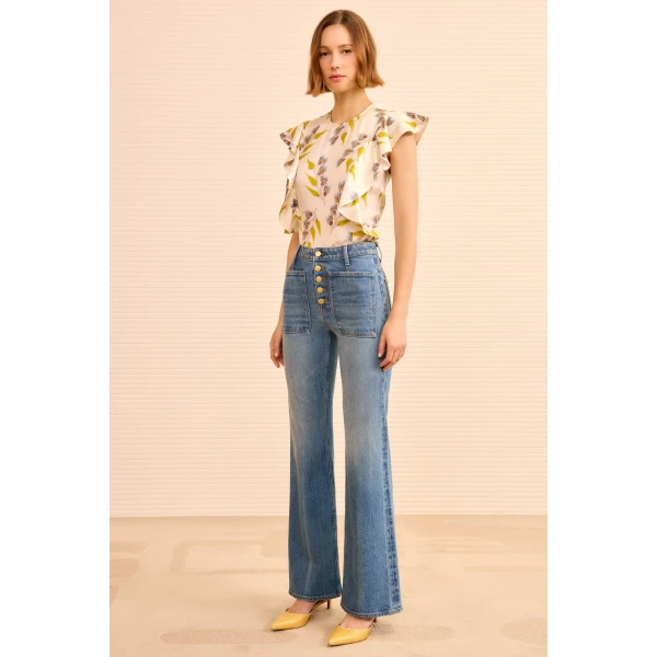 Ulla Johnson The Lou Stretch Jean in Danube, view 2