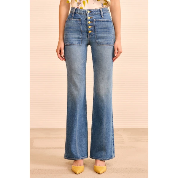 Ulla Johnson The Lou Stretch Jean in Danube, view 3
