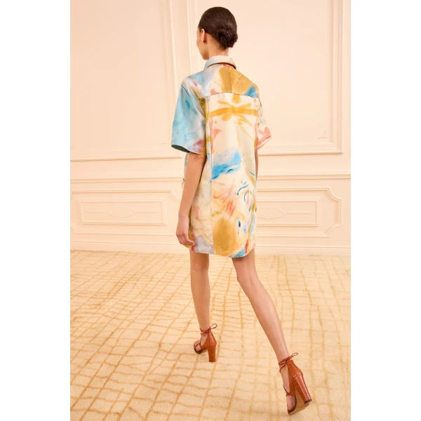 Ulla Johnson The Painters Denim Mini Dress in Western Dream, view 6