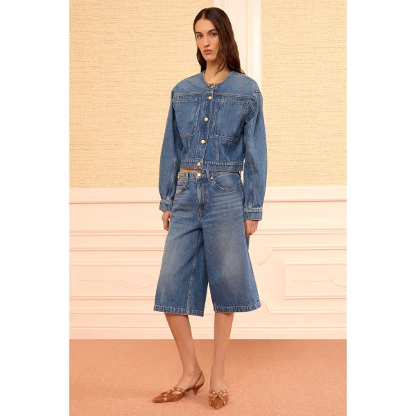 Ulla Johnson The Rowan Denim Culotte in Danube, view 2