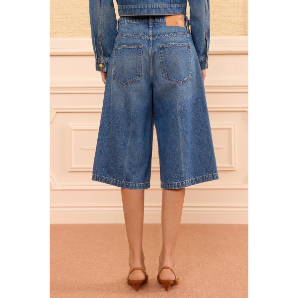 Ulla Johnson The Rowan Denim Culotte in Danube, view 5