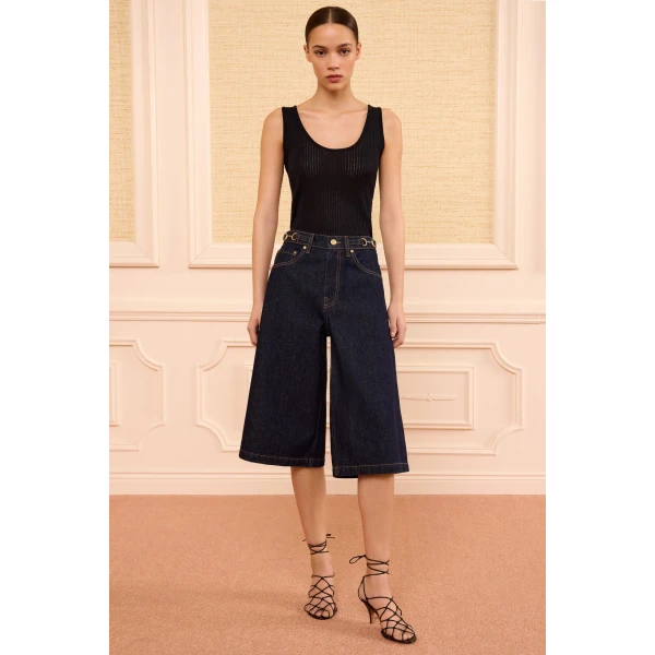 Ulla Johnson The Rowan Denim Culotte in Tigris, view 2