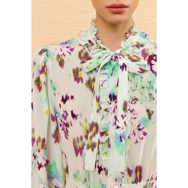 Ulla Johnson Viola Silk Mini Dress in Oasis, view 3