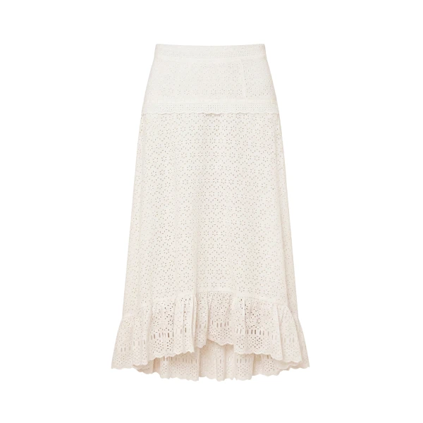 Ulla Johnson Violetta Cotton Skirt in Pristine