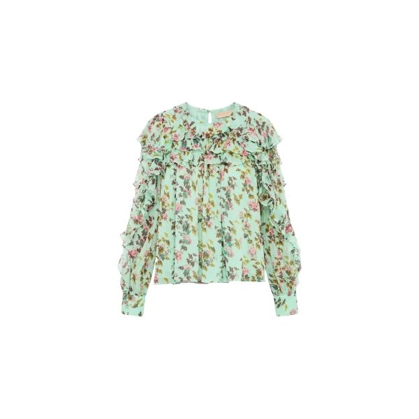 Ulla Johnson Willow Silk Blouse in Opaline