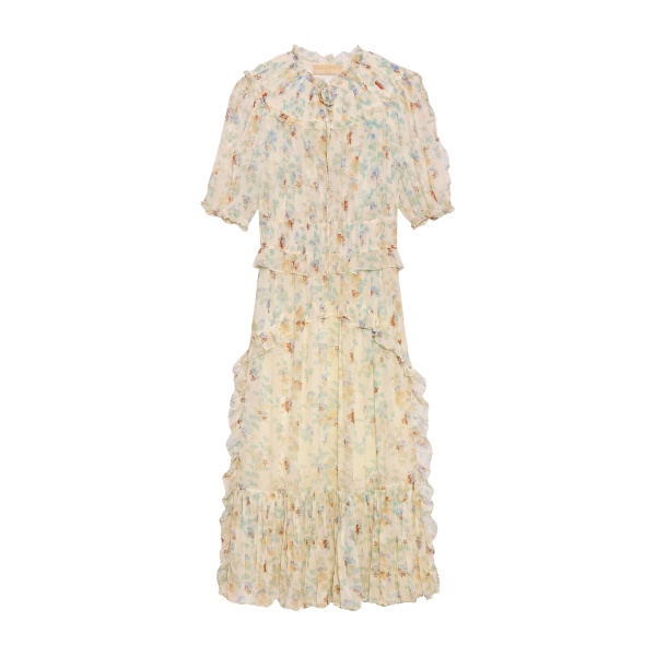 Ulla Johnson Wren Silk Dress in Moon Petal