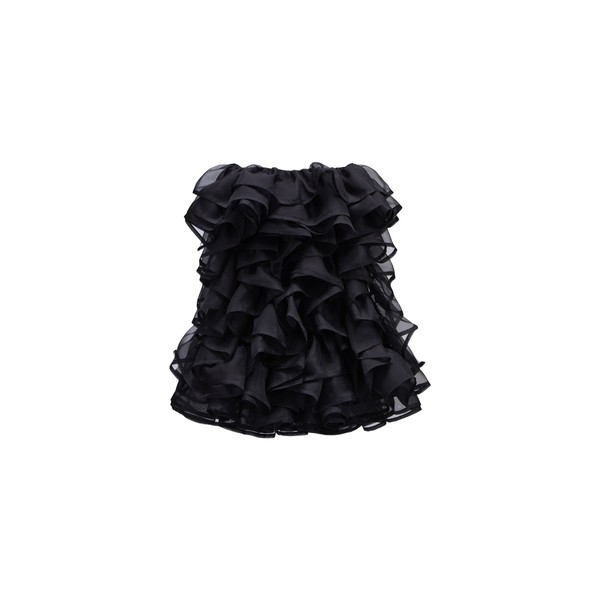 Viktor & Rolf All-Over Volants Organza Mini Dress in Black