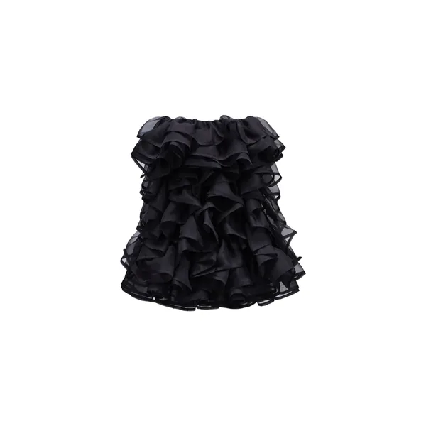 Viktor & Rolf All-Over Volants Organza Mini Dress in Black
