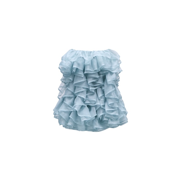 Viktor & Rolf All-Over Volants Organza Mini Dress in Light Blue
