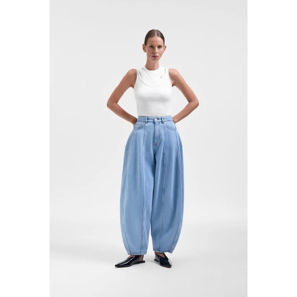 Viktor & Rolf Balloon Denim Jeans in Light Blue, view 2