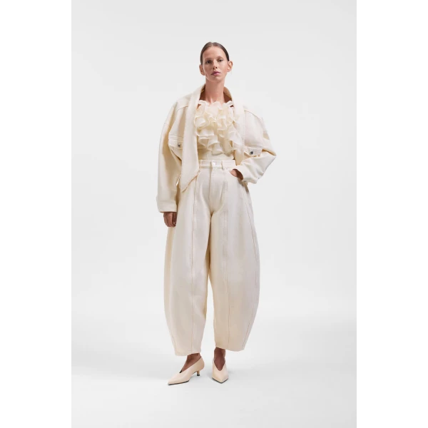 Viktor & Rolf Balloon Denim Jeans in Off White, view 2
