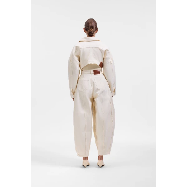 Viktor & Rolf Balloon Denim Jeans in Off White, view 3