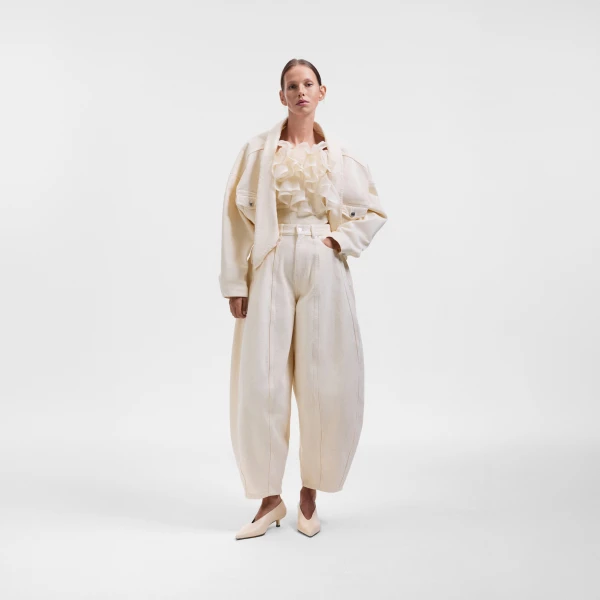 Viktor & Rolf Balloon Denim Jeans in Off White, view 5