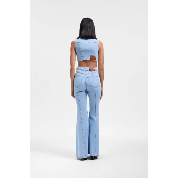 Viktor & Rolf Bootleg Denim Jeans in Light Blue, view 3