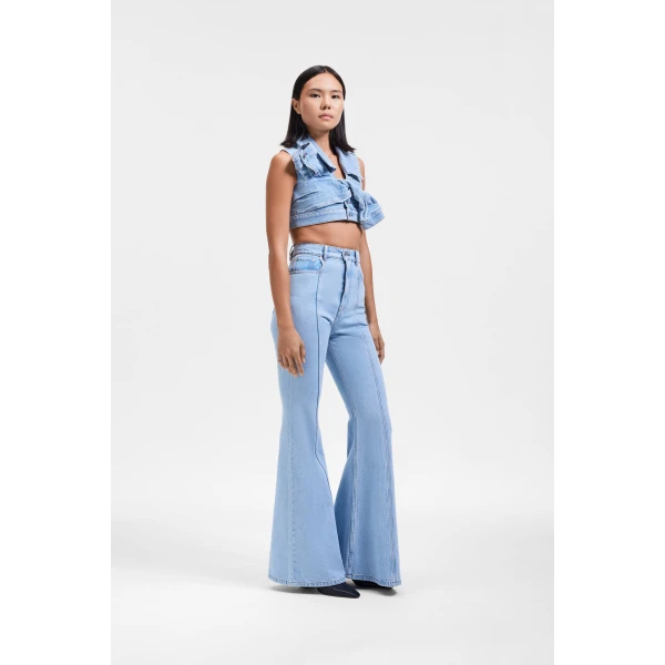 Viktor & Rolf Bootleg Denim Jeans in Light Blue, view 4