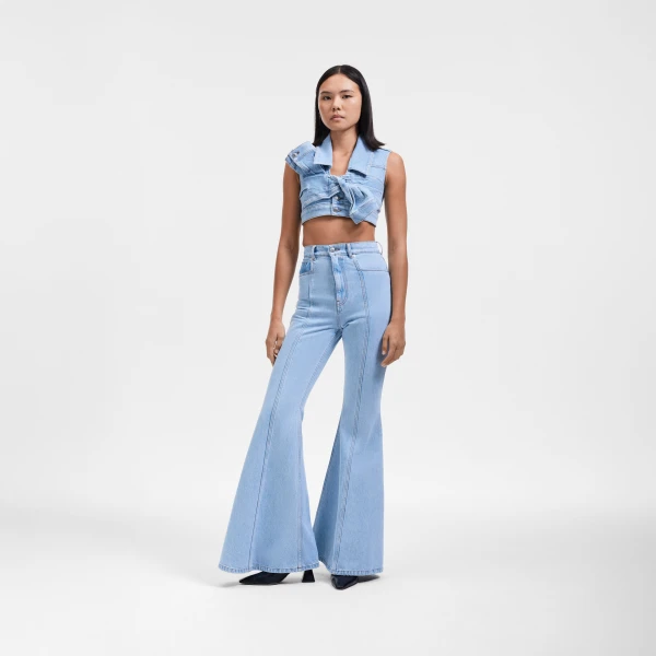 Viktor & Rolf Bootleg Denim Jeans in Light Blue, view 5