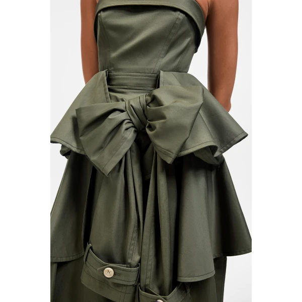 Viktor & Rolf Bow Drape Gabardine Ball Gown in Green, view 5
