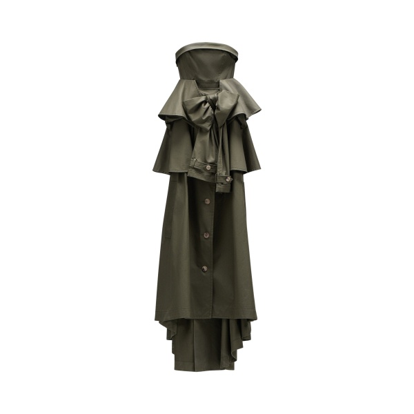 Viktor & Rolf Bow Drape Gabardine Ball Gown in Green