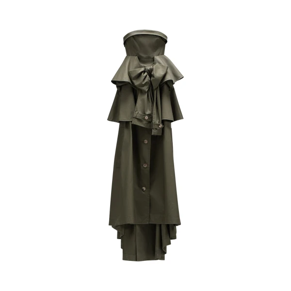 Viktor & Rolf Bow Drape Gabardine Ball Gown in Green