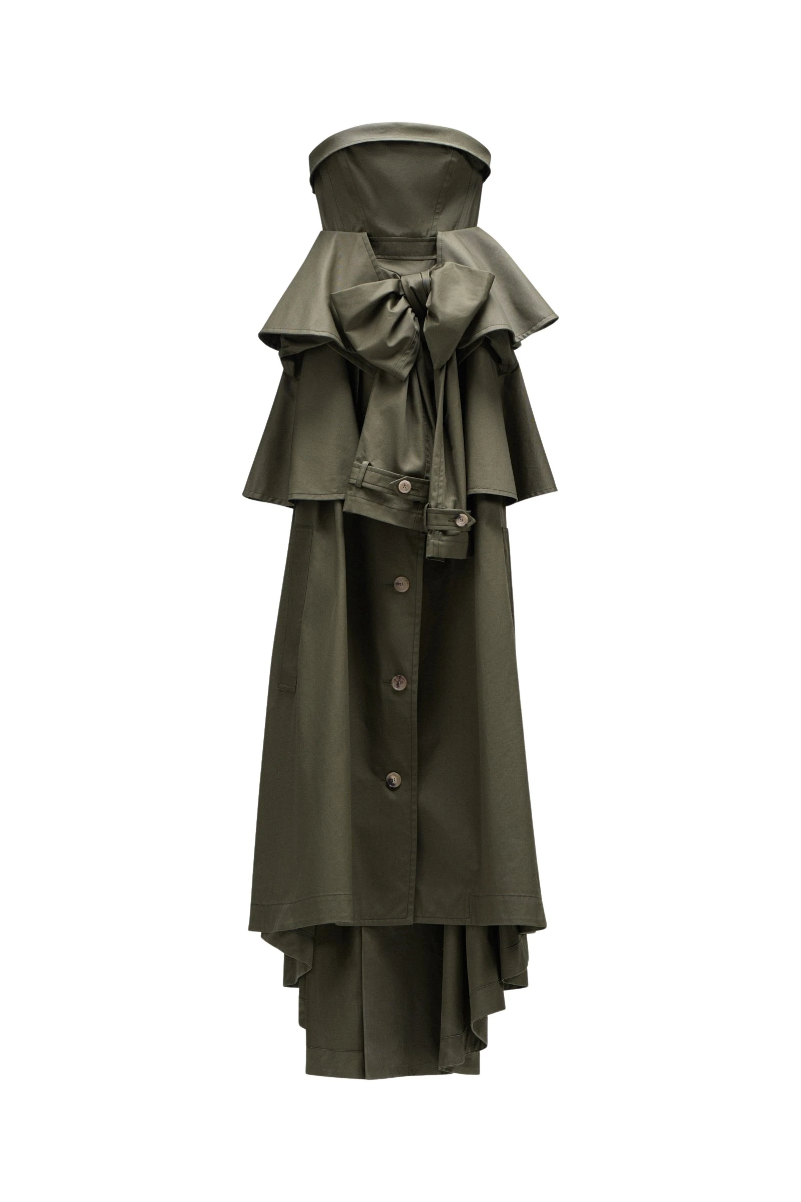 Viktor & Rolf Bow Drape Gabardine Ball Gown in Green