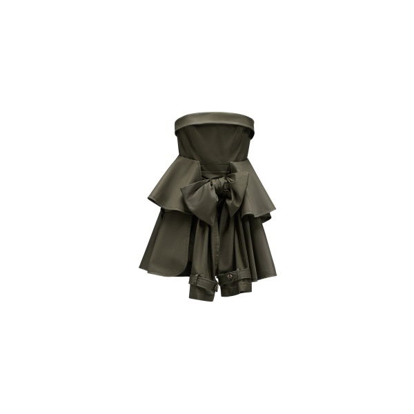 Viktor & Rolf Bow Drape Gabardine Cocktail Dress in Green