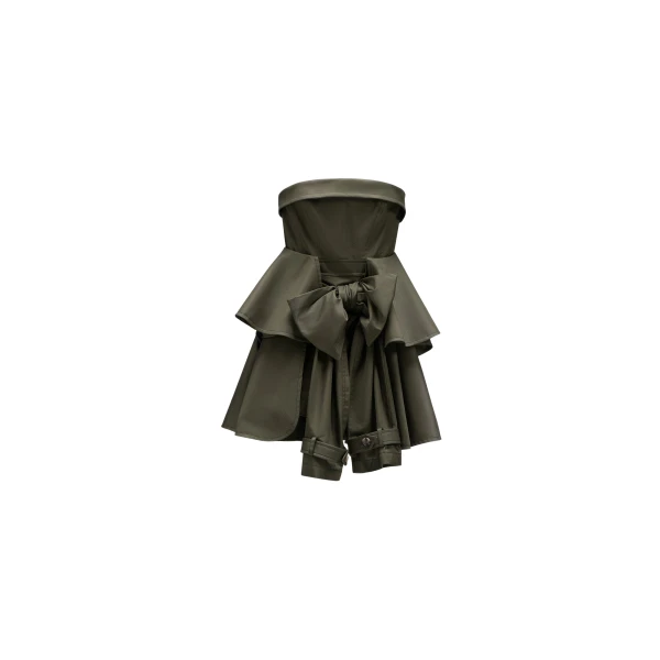 Viktor & Rolf Bow Drape Gabardine Cocktail Dress in Green