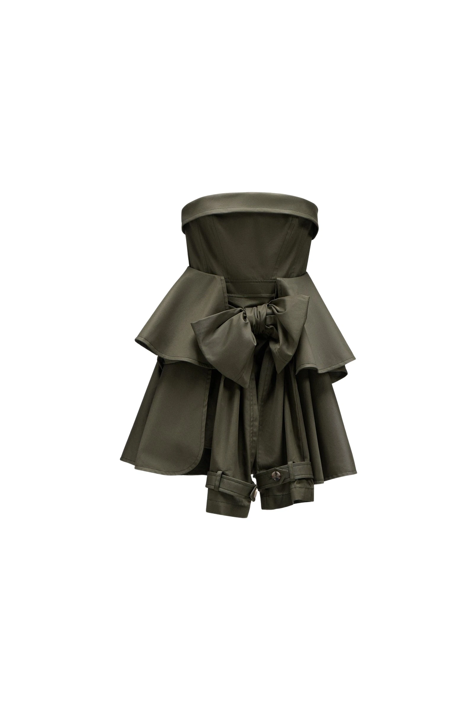 Viktor & Rolf Bow Drape Gabardine Cocktail Dress in Green