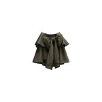 Viktor & Rolf Bow Drape Gabardine Mini Skirt in Green