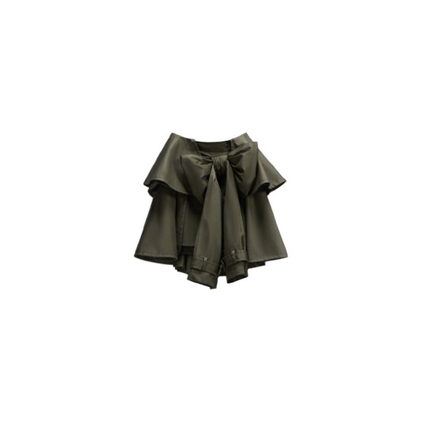 Viktor & Rolf Bow Drape Gabardine Mini Skirt in Green