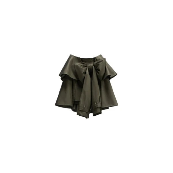 Viktor & Rolf Bow Drape Gabardine Mini Skirt in Green