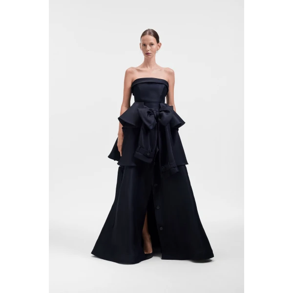 Viktor & Rolf Bow Drape Gazar Ball Gown in Black, view 2