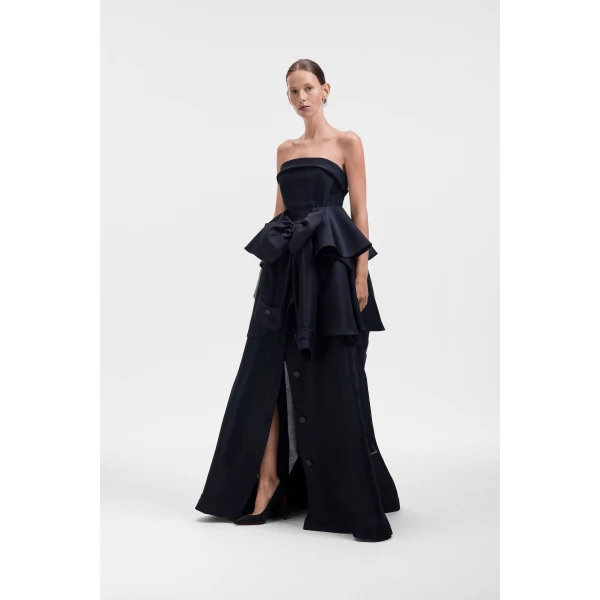 Viktor & Rolf Bow Drape Gazar Ball Gown in Black, view 4
