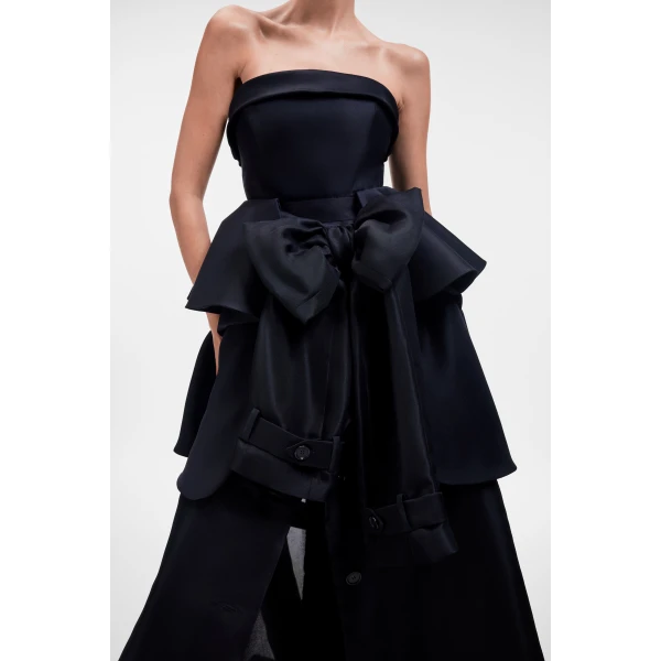 Viktor & Rolf Bow Drape Gazar Ball Gown in Black, view 5