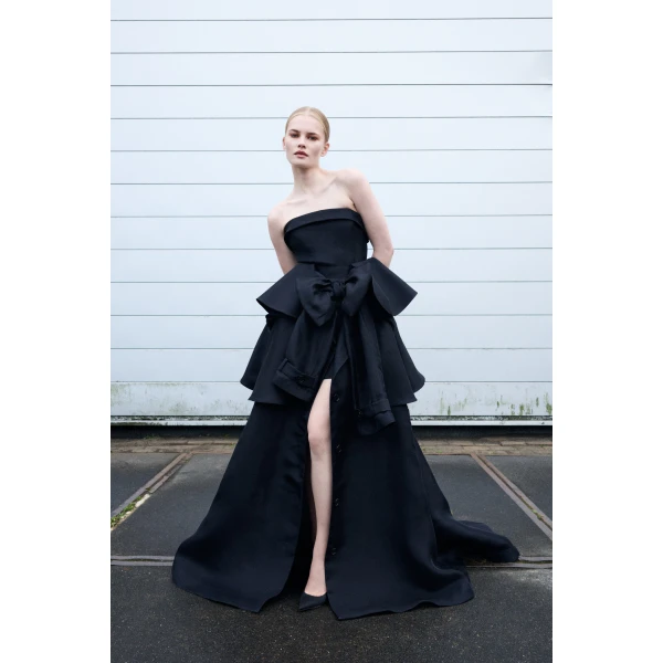 Viktor & Rolf Bow Drape Gazar Ball Gown in Black, view 6