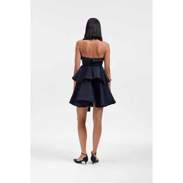 Viktor & Rolf Bow Drape Gazar Cocktail Dress in Black, view 3