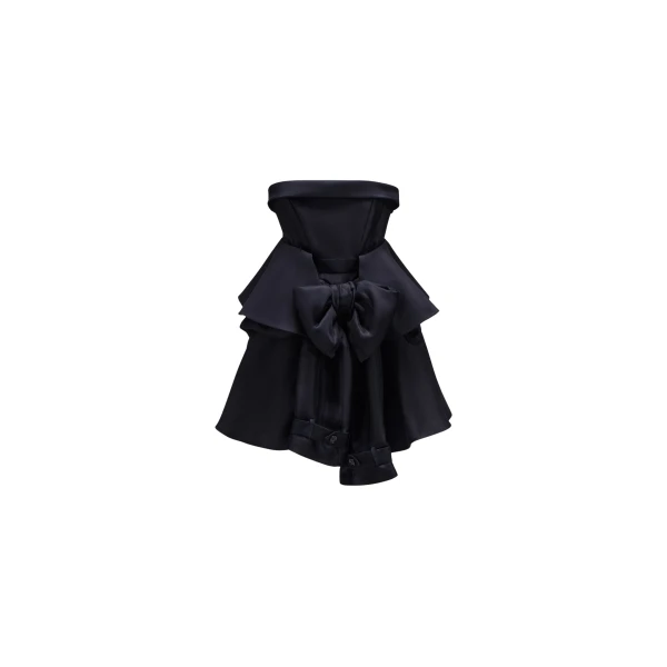 Viktor & Rolf Bow Drape Gazar Cocktail Dress in Black